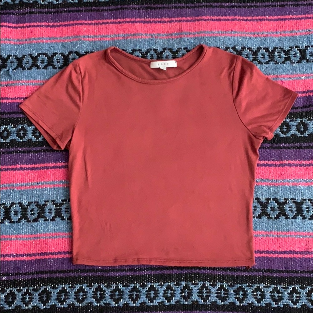 Cropped bergundy shirt